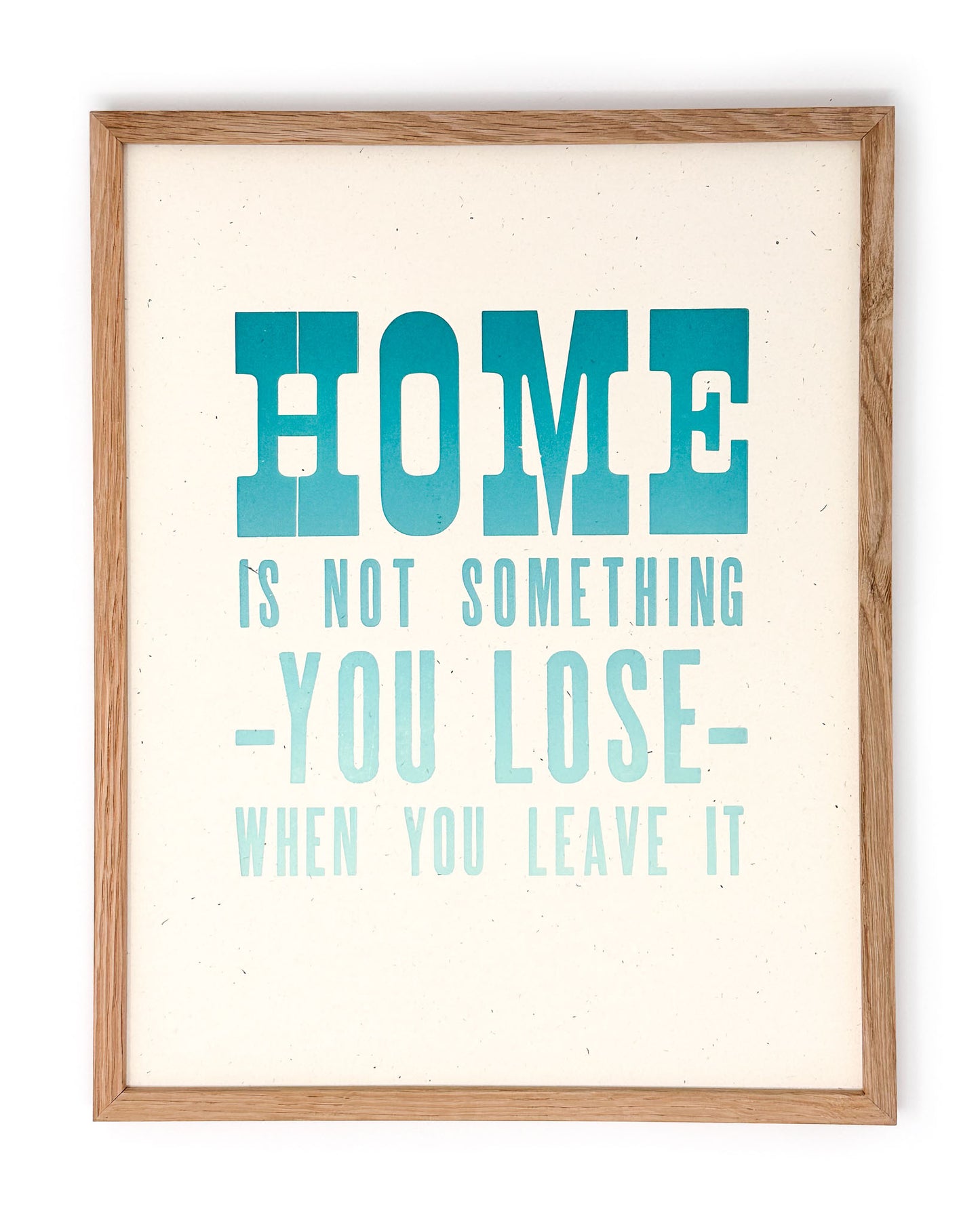 Home 11x14 Letterpress Print - Teal to Blue Rainbow Roll