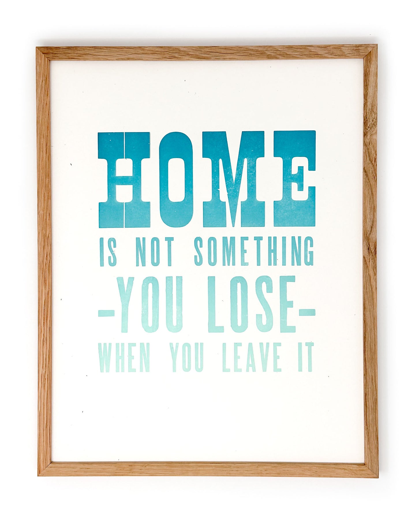 Home 11x14 Letterpress Print - Teal to Blue Rainbow Roll