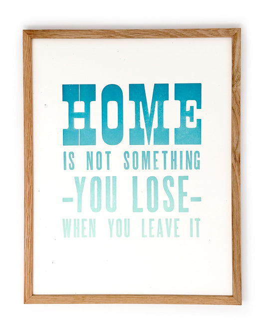 Home 11x14 Letterpress Print - Teal to Blue Rainbow Roll