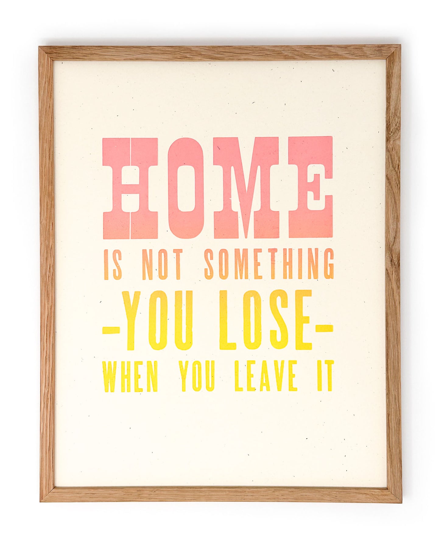 Home 11x14 Letterpress Print - Pink to Yellow Rainbow Roll