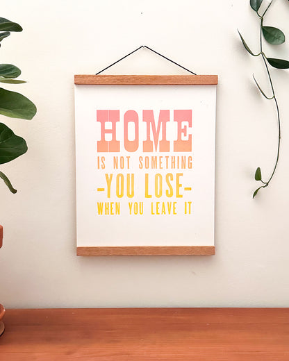 Home 11x14 Letterpress Print - Pink to Yellow Rainbow Roll