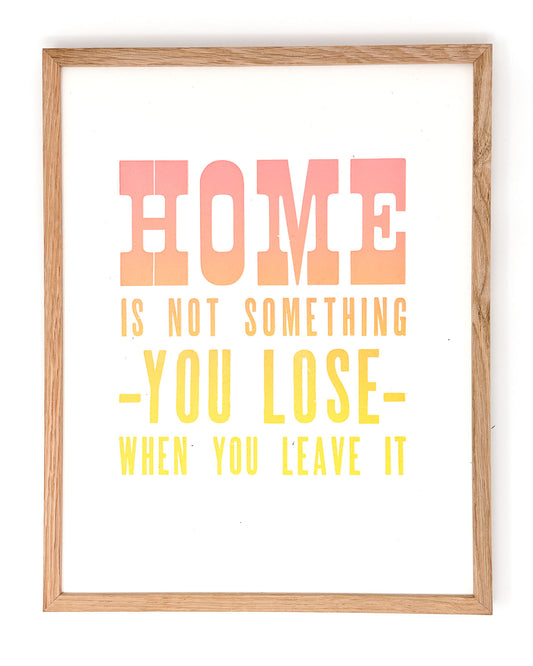 Home 11x14 Letterpress Print - Pink to Yellow Rainbow Roll