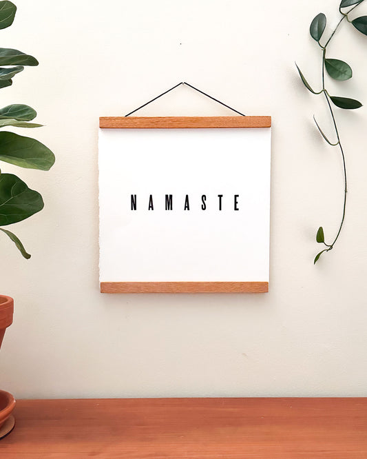 Namaste 11x11 Letterpress Print with Deckled Edge